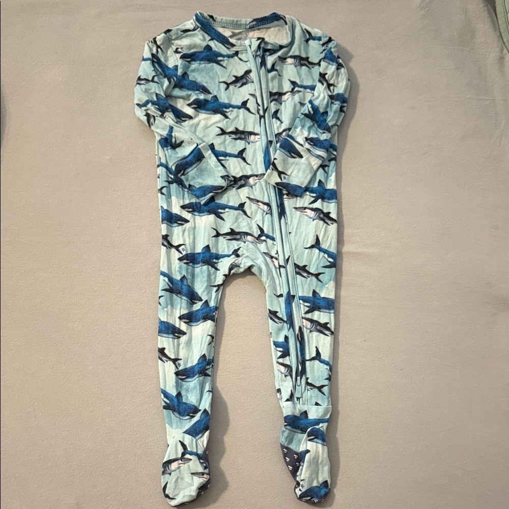 Posh Peanur Shark Print One Piece Pajama